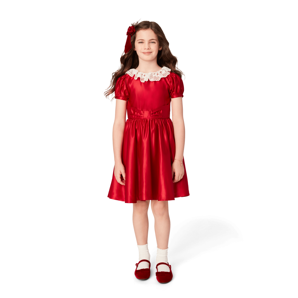 American Girl? x Janie and Jack Holly-Red Party Dress for Girls