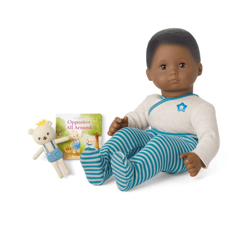Bitty Baby? Doll #1 in Soft Blue + Bear Friend & Board Book